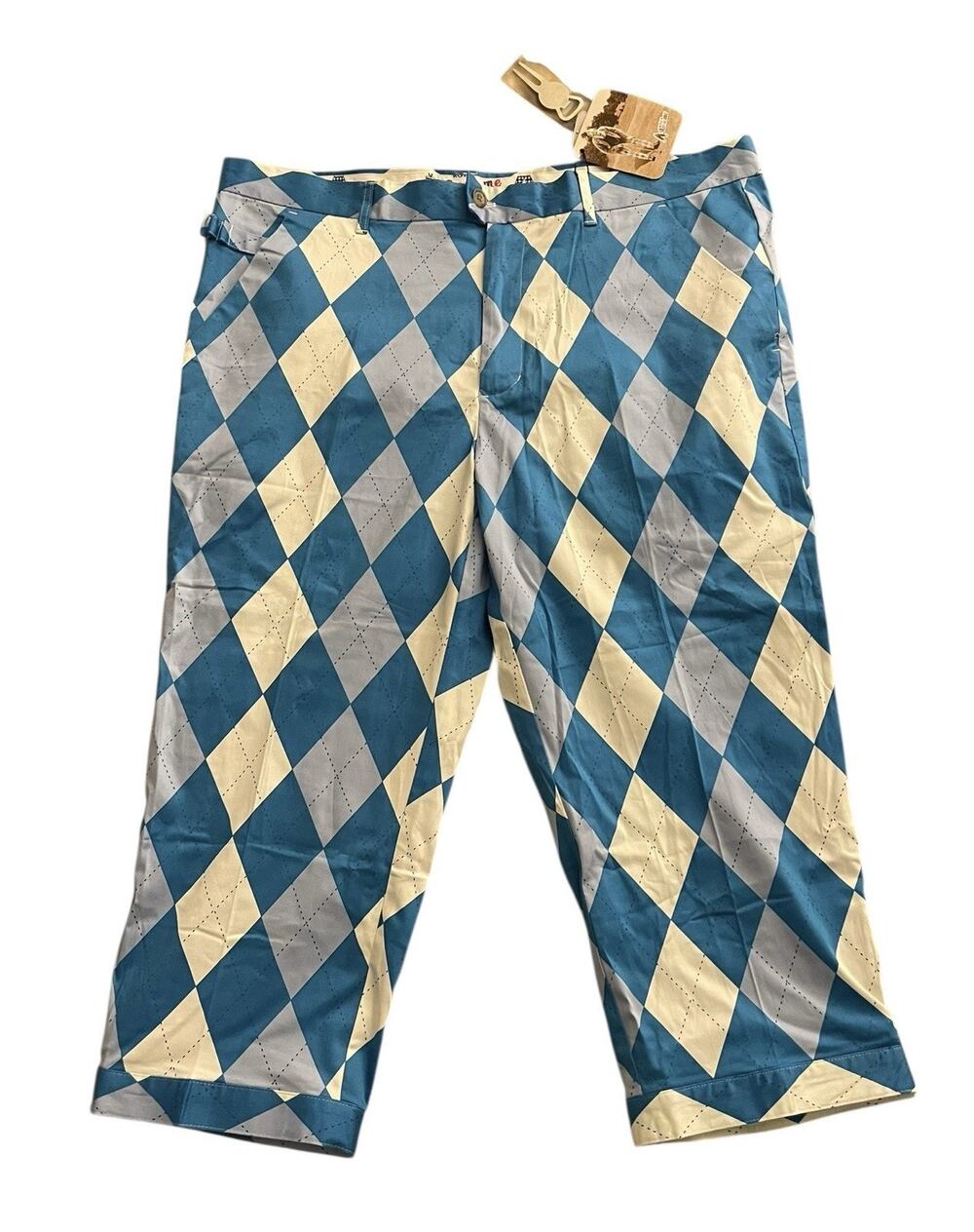 Royal & Awesome Golf Knickers Old Tom`s Multicolored Argyle Shorts Waist 40 New